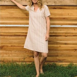 Mollusk SZ M striped linen dress with pockets